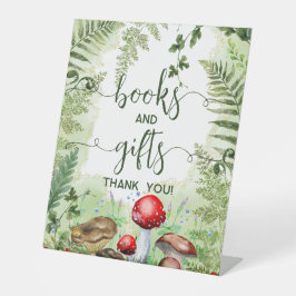 Signe De Table Champignons des forêts de bois Ferns Script Livres