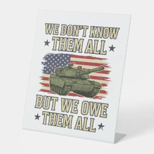 Signe De Table Char patriotique de tank de remembrance militaire 