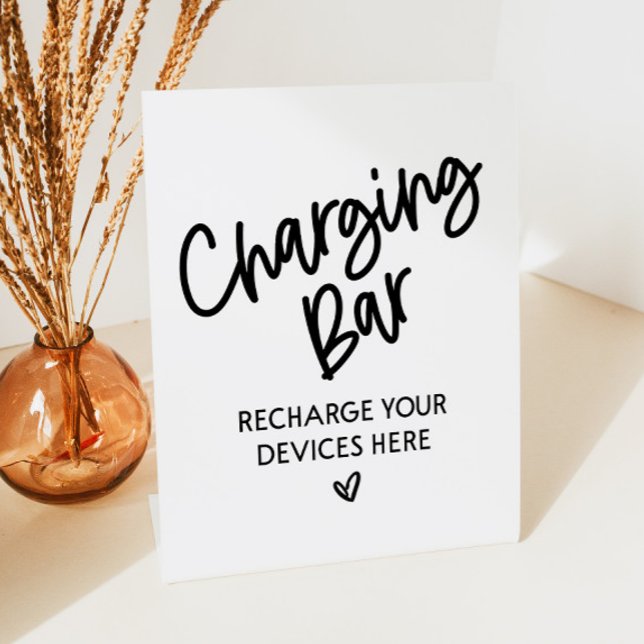 Signe De Table Charger Barre Charger Votre Mariage de téléphones  (Créateur téléchargé)