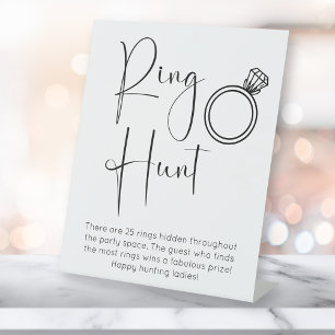 Signe De Table Chasse à anneau de Fête des mariées de script mode