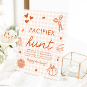Signe De Table Chasse à la tétine Cutie Pie d'automne Jeu de Baby