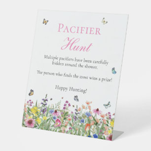 Signe De Table Chasse au Pacifique Fleurs sauvages et papillons