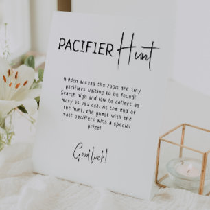 Signe De Table Chasse simple de Baby shower neutre moderne