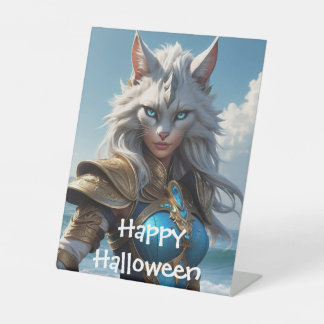 Signe De Table Chat à oeil bleu