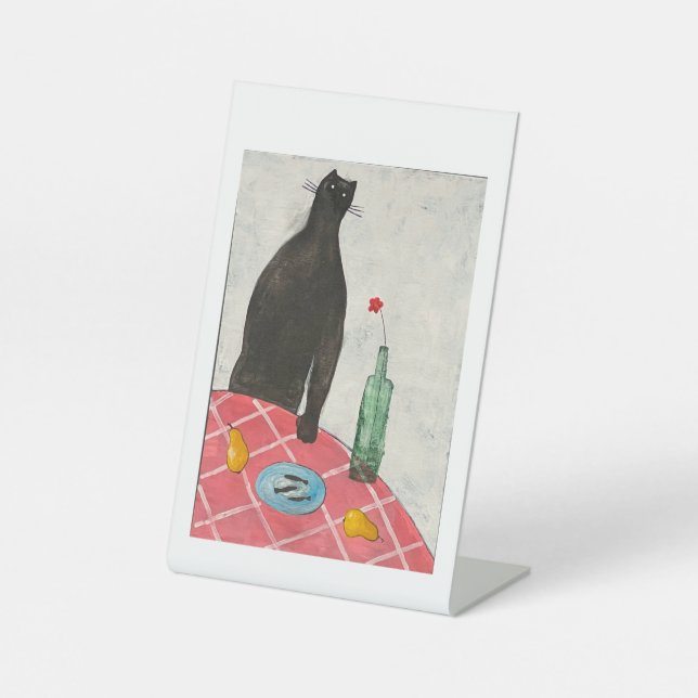 Signe De Table Chat et poisson (Recto)