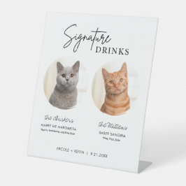 Signe De Table Chat Mariage Signature Boissons Cocktail Bar Pedes