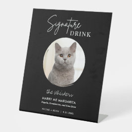 Signe De Table Chat Mariage Signature Boissons Cocktail Bar Pedes