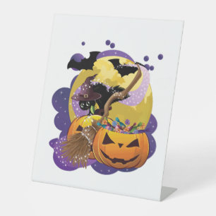 Signe De Table chat noir d'Halloween