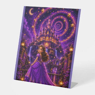 Signe De Table Château de Princesse Fantastique Violet Art   Cosm