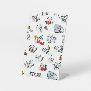 Signe De Table Chats amusants, lait et magie.