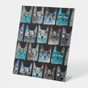 Signe De Table Chats bleus