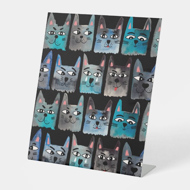 Signe De Table Chats bleus (Recto)