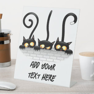 Signe De Table Chats Naughty, Playful et drôle de personnages