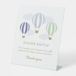 Signe De Table Chaud Air Balloons Boy Baby shower Déchets Raffle