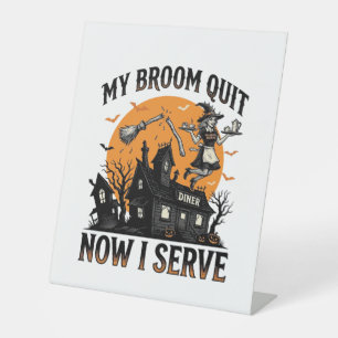 Signe De Table Chemise d'attendant d'Halloween Balai Cassa Humour