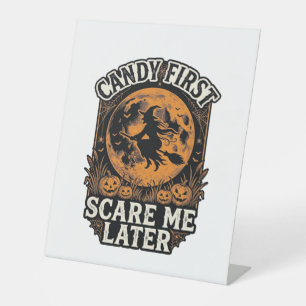 Signe De Table Chemise de sorcière d'Halloween Bonbons Épouvantab