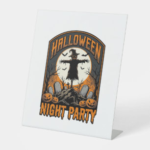 Signe De Table Chemise d'épouvantail Halloween Fête de cimetière