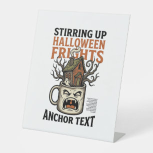 Signe De Table Chemise graphique de mug hanté Halloween Café effr