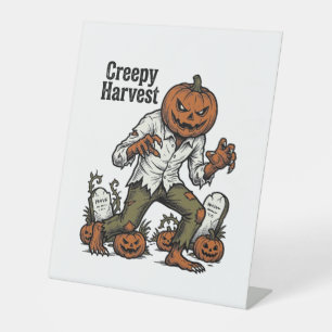 Signe De Table Chemise Halloween Vintage Monstre Tête de Citrouil