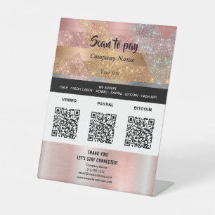 Signe De Table Cheveux et maquillage QR PAIEMENT Tabletop Piéton