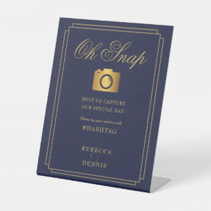 Signe De Table Chic Art Déco Bleu Nuit Et Or Mariage Oh Snap