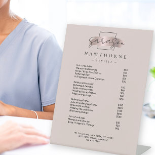 Signe De Table Chic Brush Stroke Salon Tarifs Services Moderne