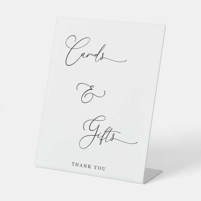 Signe De Table Chic Calligraphie Script Cartes Cadeaux Merci Mari (Recto)