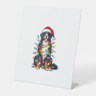 Signe De Table Chien de montagne bernois x lumières de Noël