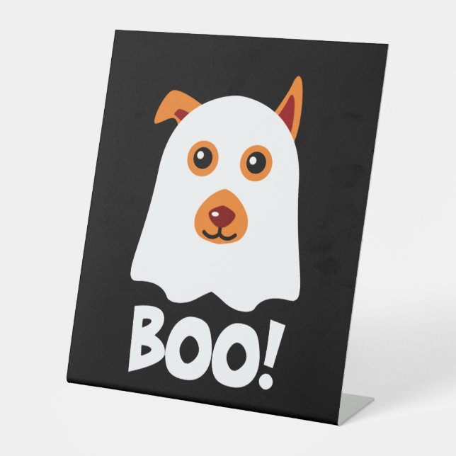 Signe De Table Chien d'Halloween Boo (Recto)