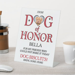 Signe De Table Chien d'honneur Mariage Biscuit Bar avec animal de