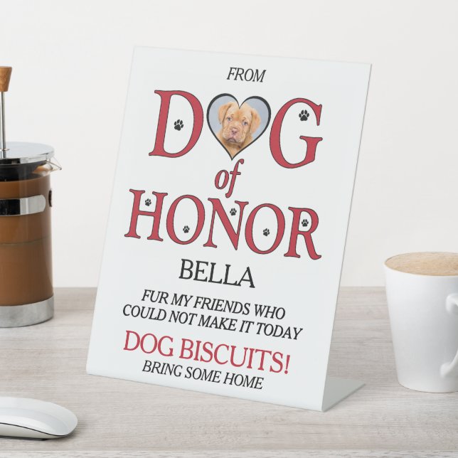 Signe De Table Chien d'honneur Mariage Biscuit Bar avec animal de (In SItu)
