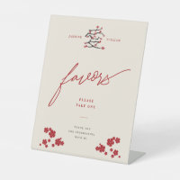 Chinois Amour Rouge Cerise Fleurs Mariages Faveurs