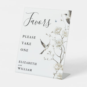 Signe De Table Chinoiserie moderne élégante Faveurs florales Mari