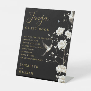 Signe De Table Chinoiserie Noir Et Or Jenga Guestbook Mariage