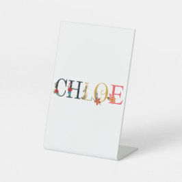 Signe De Table CHLOÉ Prénom Élégant brodé