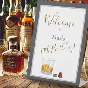 Signe De Table Chocolats Truffes Aquarelle Whisky Anniversaire  