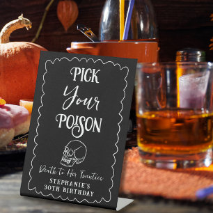Signe De Table Choisissez Votre Poison Bar à Crânes Mort à Ses Vi