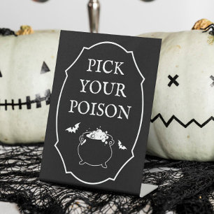 Signe De Table Choisissez votre poison Halloween Party