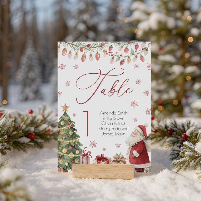 Signe De Table Christmas Baby Shower Table Number Card (Créateur téléchargé)