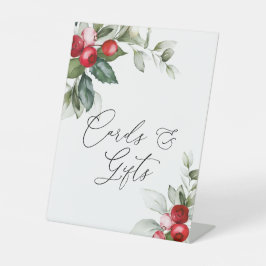 Signe De Table Christmas Greenery Cards & Gifts Table Tent Sign