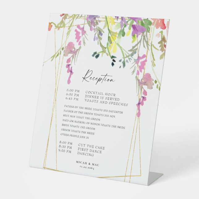 Signe De Table Chronologie de la réception géométrique Fleur sauv (Recto)