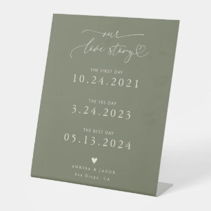 Signe De Table Chronologie de mariage coeur de l'histoire d'amour