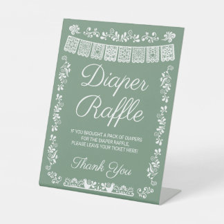 Signe De Table Cielito Lindo Baby Shower Diaper Raffle Sign