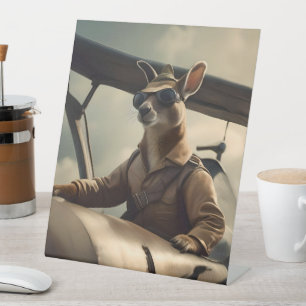 Signe De Table "Ciels Vintages : Le pilote Kangaroo dans l'ancien