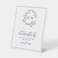 Cimetière blanc noir Monogramme Mariage Livre d'or