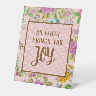 Signe De Table Citation de joie inspirante