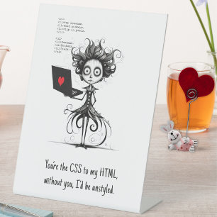 Signe De Table Citation d'Humour mignon Nerd Funny Valentines Jou