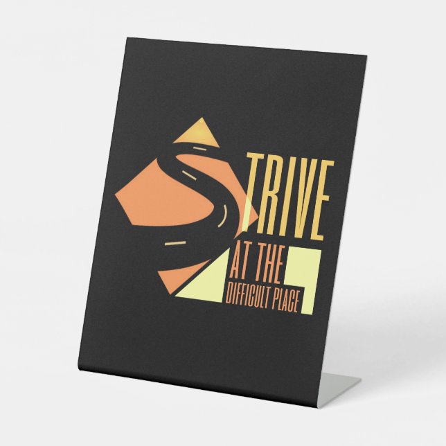 Signe De Table Citation "Effort à l'endroit difficile" (Recto)