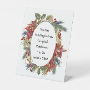 Signe De Table Citation mariage Inspiration Noël Floral rouge