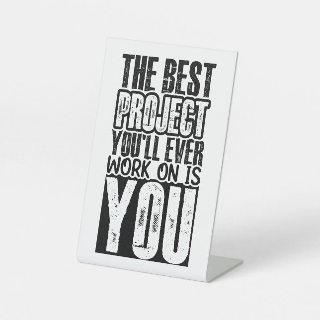 Signe De Table Citation motivationnelle : améliorer et vous aimer (Recto)